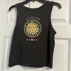 Black Sunshine Graphic Tank Top
